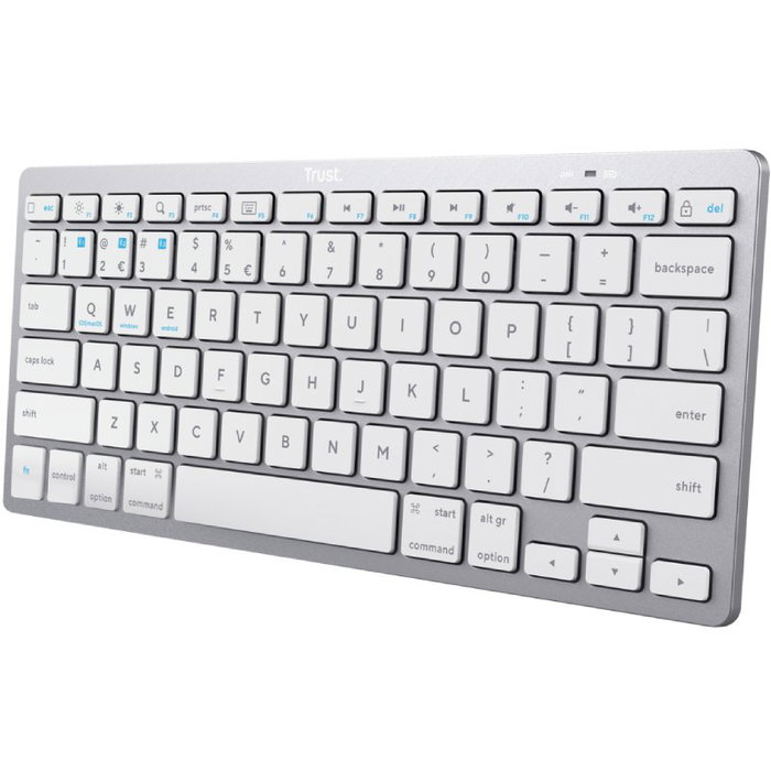 Trust Teclado Basics Bluetooth 24654 Plata/Blanco QWERTY Español